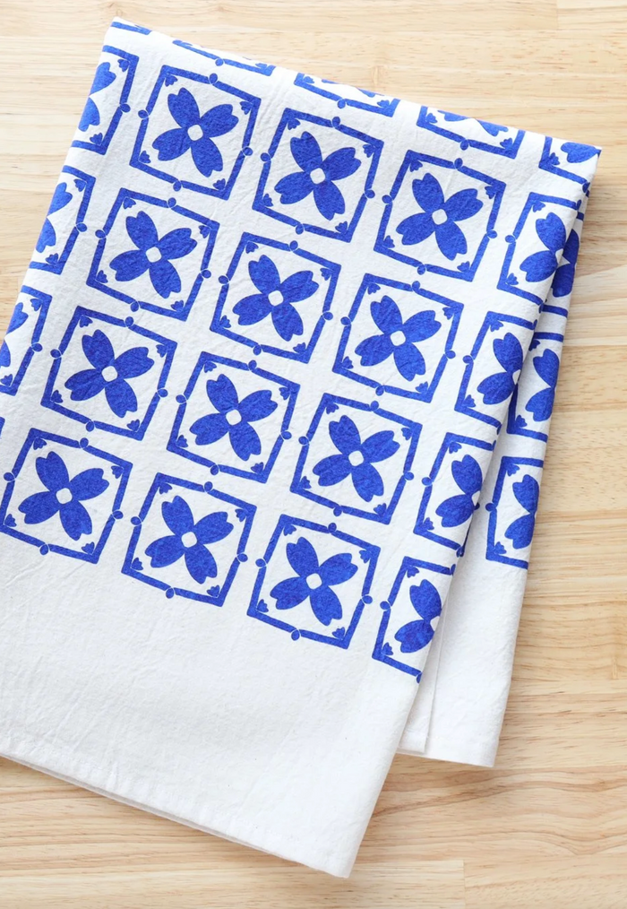 Blue Floral Tile