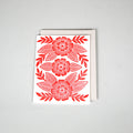 Holiday Flowers Block Printed Card