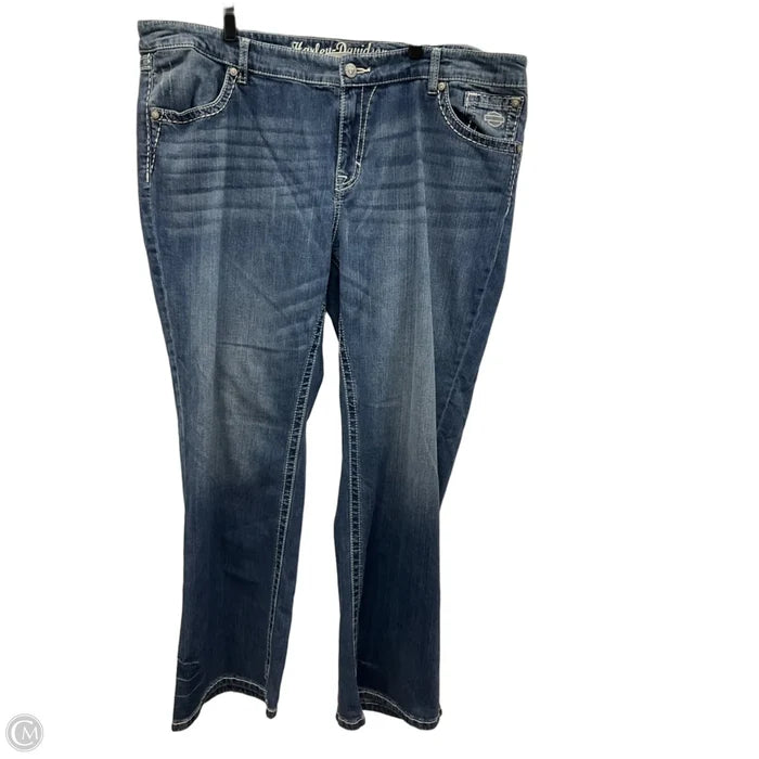Jeans Flared By Harley Davidson In Blue, Size: 24