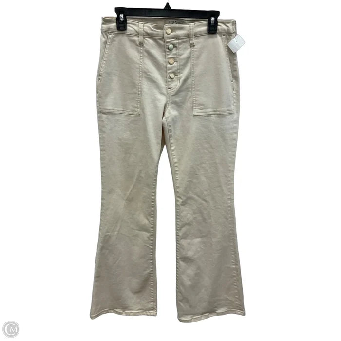 Jeans Flared By Liverpool In White Denim, Size: 10