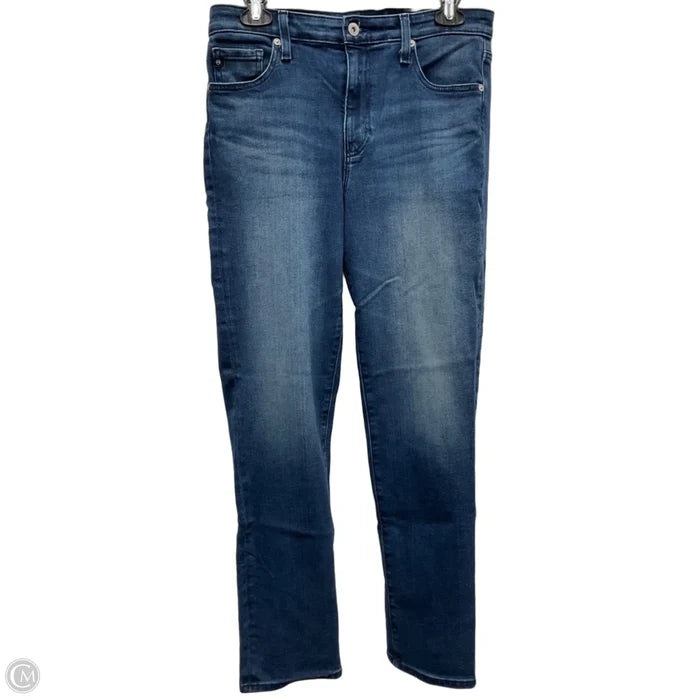 Jeans Straight By Ag Jeans In Blue Denim, Size: 8