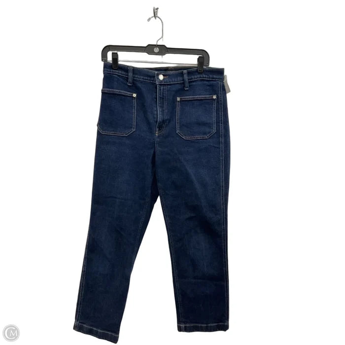 Jeans Straight By Banana Republic In Blue Denim, Size: 10