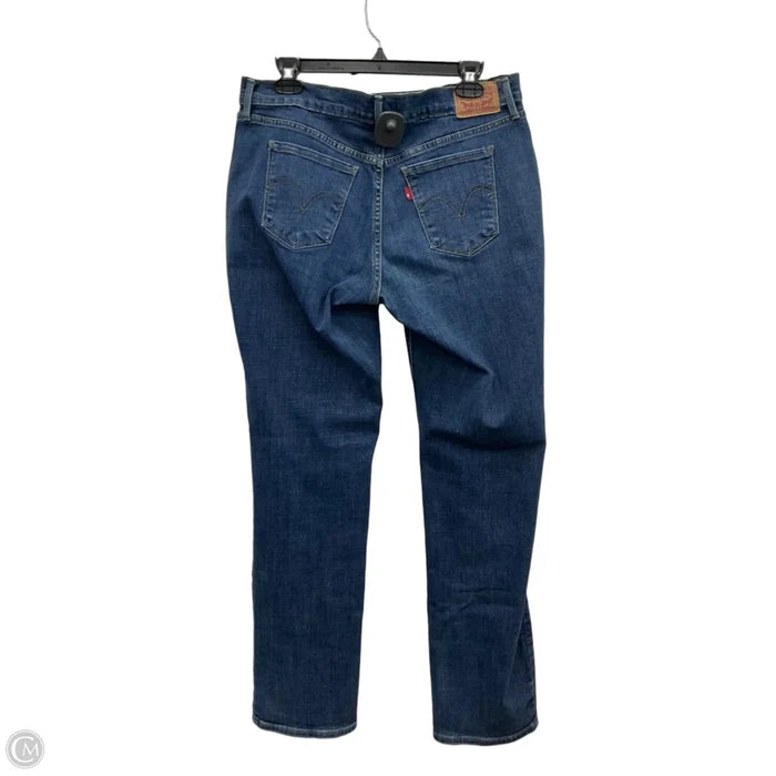 Jeans Straight By Levis In Blue Denim, Size: 12
