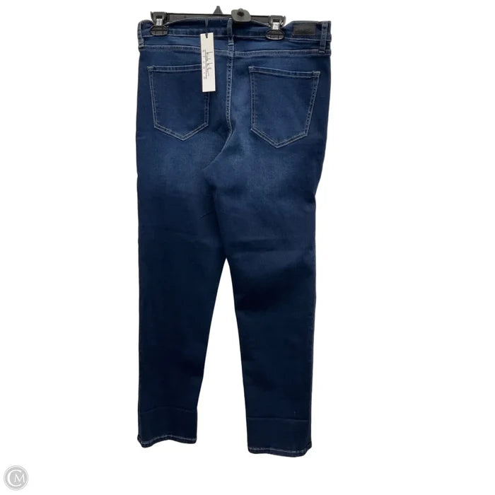 Jeans Straight By Nicole Miller In Blue Denim, Size: 14