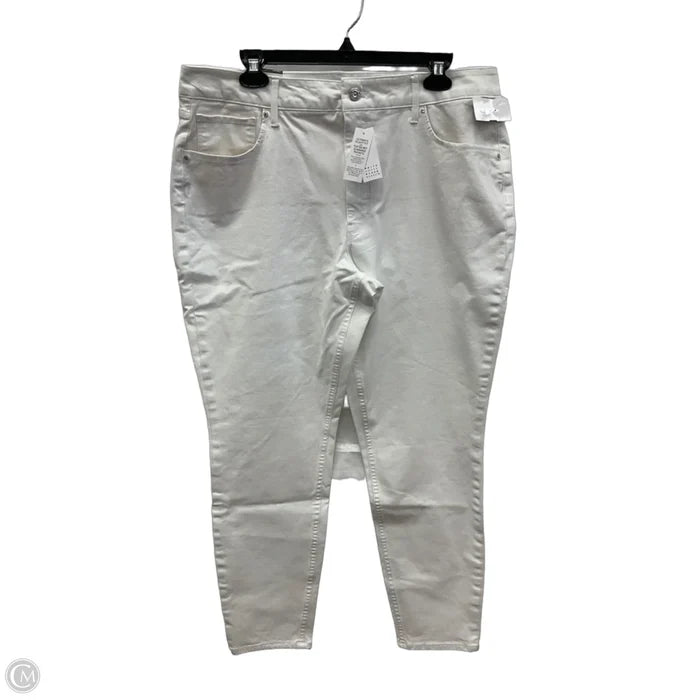 Jeans Straight By White House Black Market In White Denim, Size: 16