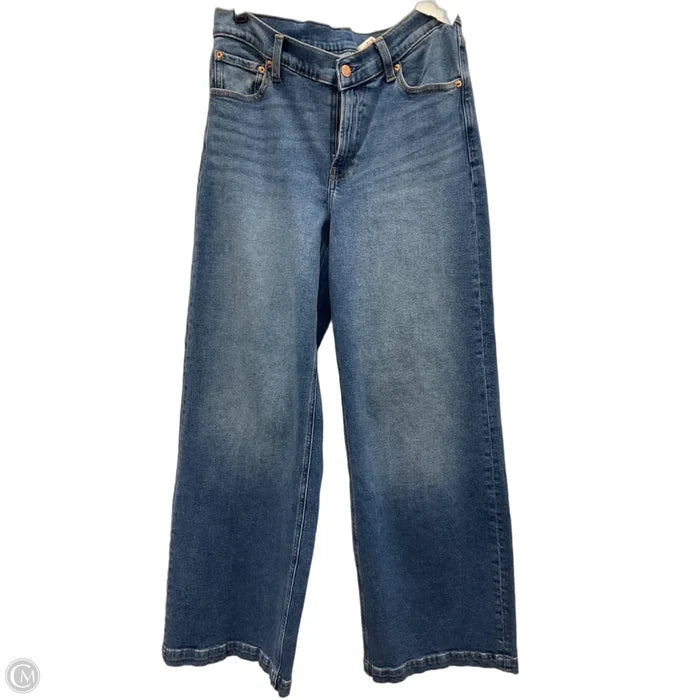 Jeans Wide Leg By Gap In Blue Denim, Size: 8