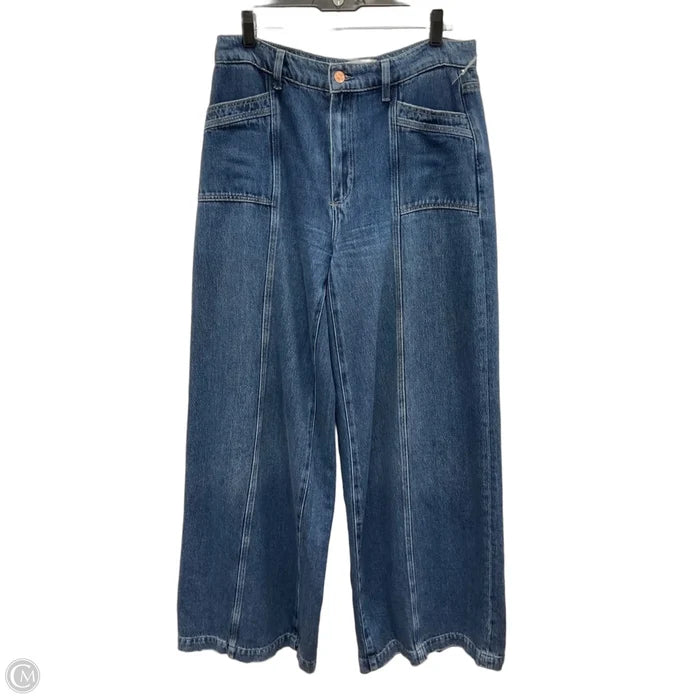 Jeans Wide Leg By Paige In Blue Denim, Size: 8