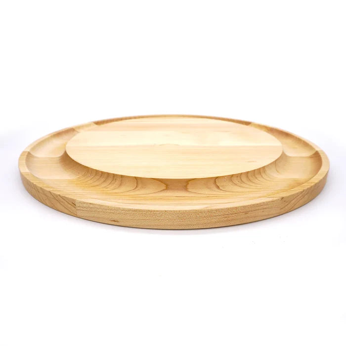 Maple Round Cheese Board with Cracker Groove