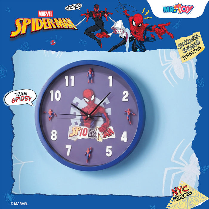 MARVEL Spider-Man 3D Wall Clock Blue (30cm x 30cm x 4.2cm)