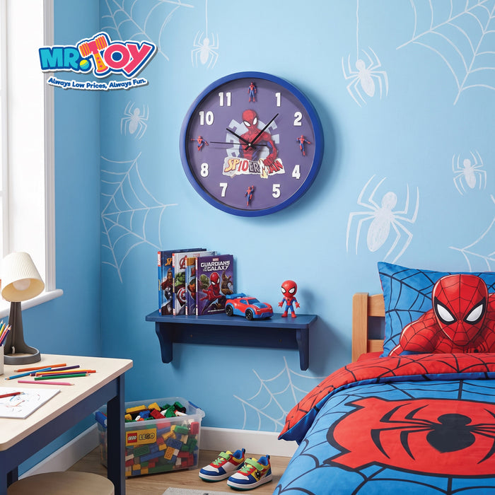 MARVEL Spider-Man 3D Wall Clock Blue (30cm x 30cm x 4.2cm)