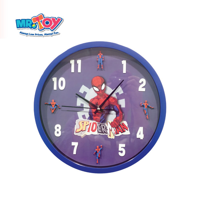 MARVEL Spider-Man 3D Wall Clock Blue (30cm x 30cm x 4.2cm)