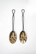 Metal Foliage Salad Spoons Pair
