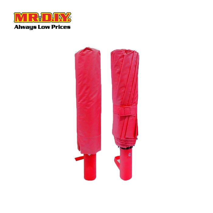 (MR.DIY) 12 Ribs Automatic Folding Large Umbrella - Red - Color Series
