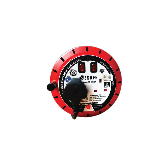 (MR.DIY) Cable Extension Reel 2 Gang Socket [1.25mm] (3m)