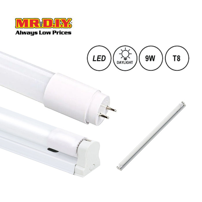 (MR.DIY) LED T8 Tube Complete Set Daylight (9W) (60cm)