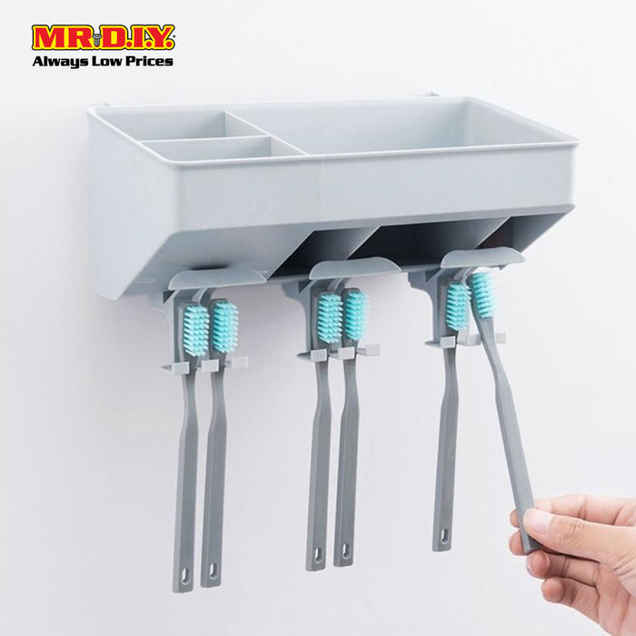 (MR.DIY) Wall-Mounted Toothbrush Holder-Grey