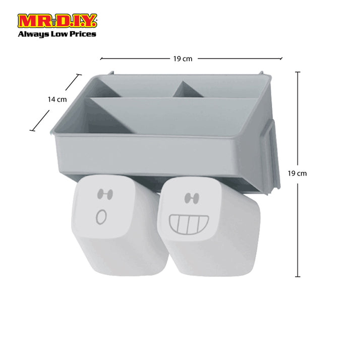 (MR.DIY) Wall-Mounted Toothbrush Holder-Grey