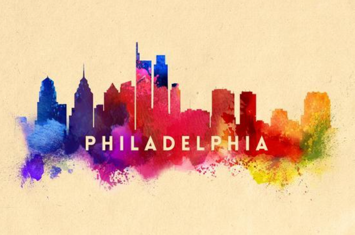 Philadelphia "Skyline" Wooden Postcard