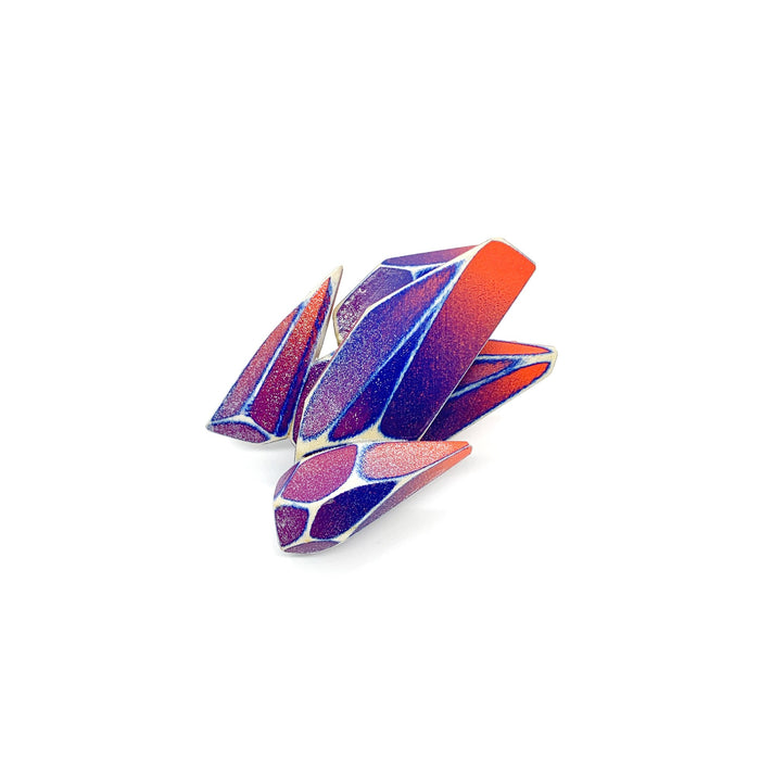 Purple Aura Quartz Cluster Brooch