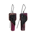 Purple Heart and Silver Earrings, Contemporary wood jewelry by Israeli maker Dina Abargil at the Center for Art in Wood
