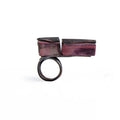 Purple Heart and Silver Ring, Contemporary wood jewelry by Israeli maker Dina Abargil at the Center for Art in Wood