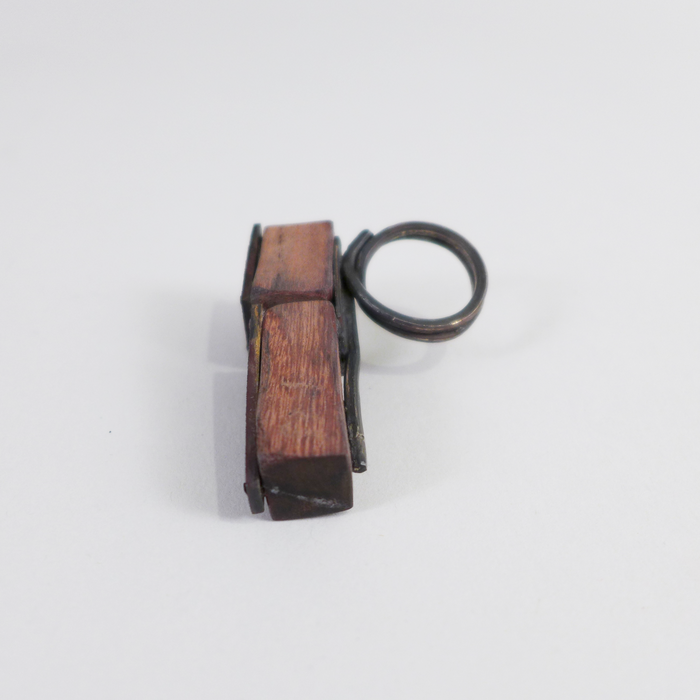 Purple Heart and Silver Ring, Contemporary wood jewelry by Israeli maker Dina Abargil at the Center for Art in Wood