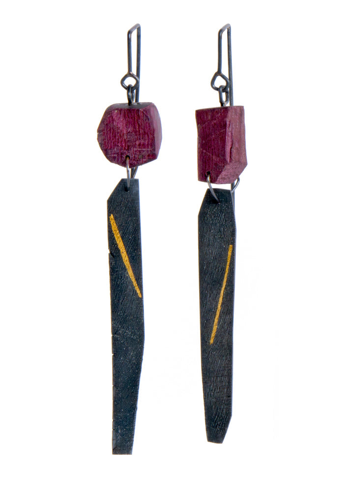Purple Heart and Shibuici Earrings