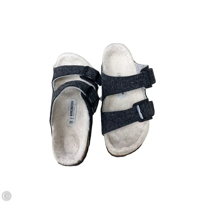 Sandals Flats By Birkenstock In Grey, Size: 7