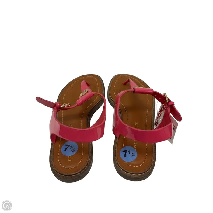 Sandals Flats By Tommy Hilfiger In Brown & Pink, Size: 7.5
