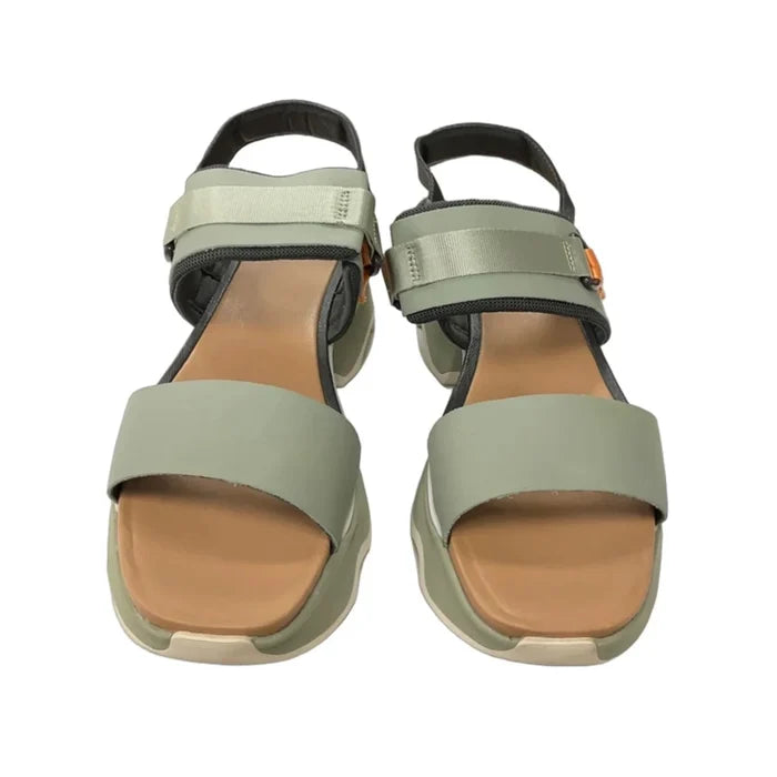 Sandals Heels Block By Sorel In Green, Size: 10.5