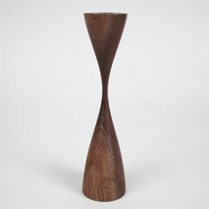"Sandglass" Walnut Candlestick Holder