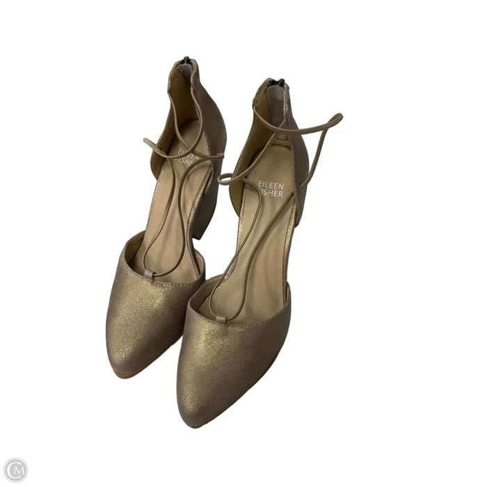 Shoes Heels Block By Eileen Fisher In Gold, Size: 7.5
