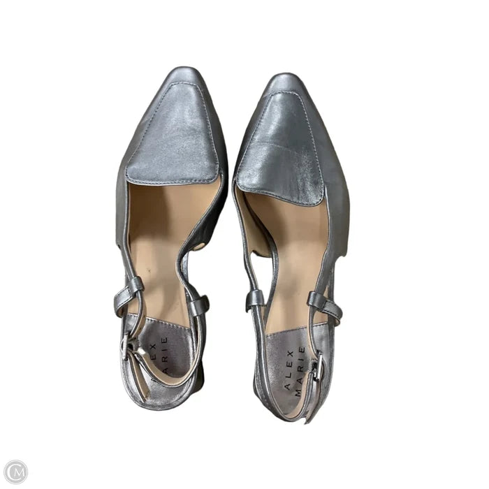Shoes Heels Kitten By Alex Marie In Silver, Size: 7.5