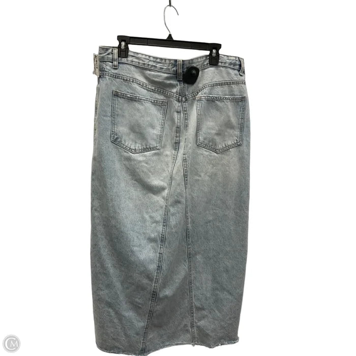 Skirt Midi By Zara In Blue Denim, Size: Xl