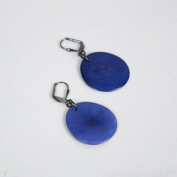 Small Tagua Disc Dangle Earrings