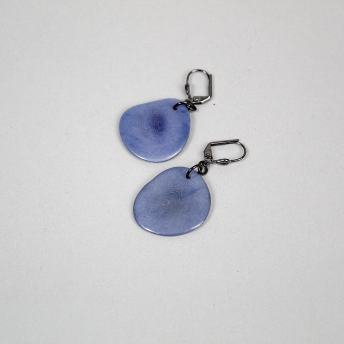 Small Tagua Disc Dangle Earrings