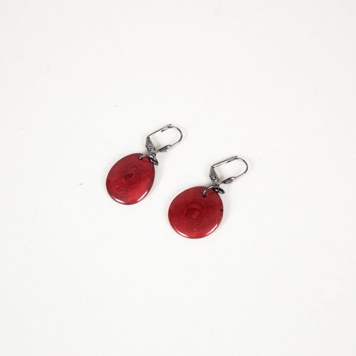 Small Tagua Disc Dangle Earrings