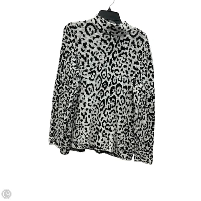 Sweater By Chicos In Black & White, Size: L