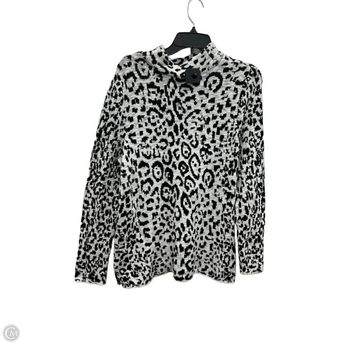 Sweater By Chicos In Black & White, Size: L