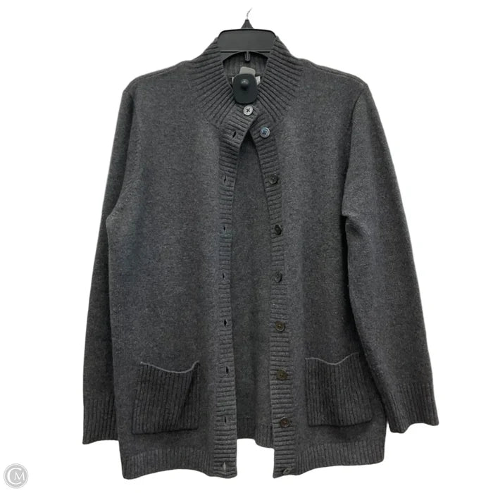 Sweater Cardigan Cashmere By Orvis In Grey, Size: M