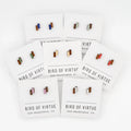 Tiny Double Rectangle Wood Studs