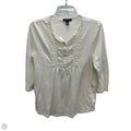 Top 3/4 Sleeve By Chaps In White, Size: M