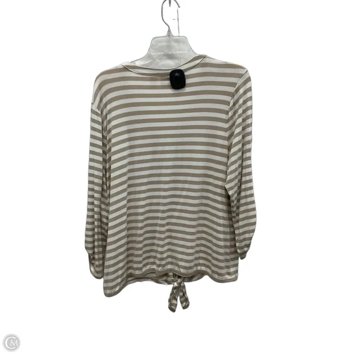 Top 3/4 Sleeve By Chicos In Tan, Size: L