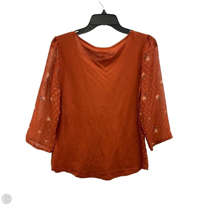 Top 3/4 Sleeve By Lc Lauren Conrad In Orange, Size: M