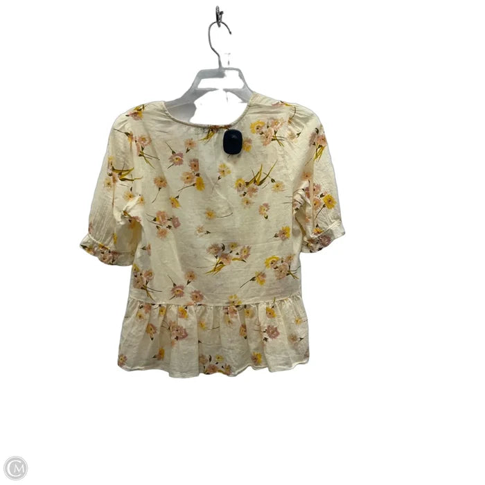 Top 3/4 Sleeve By Madewell In Yellow, Size: S