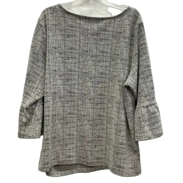 Top 3/4 Sleeve By Talbots In Black & White, Size: 3x