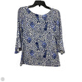 Top 3/4 Sleeve Designer By Lilly Pulitzer In Blue & White, Size: Xs