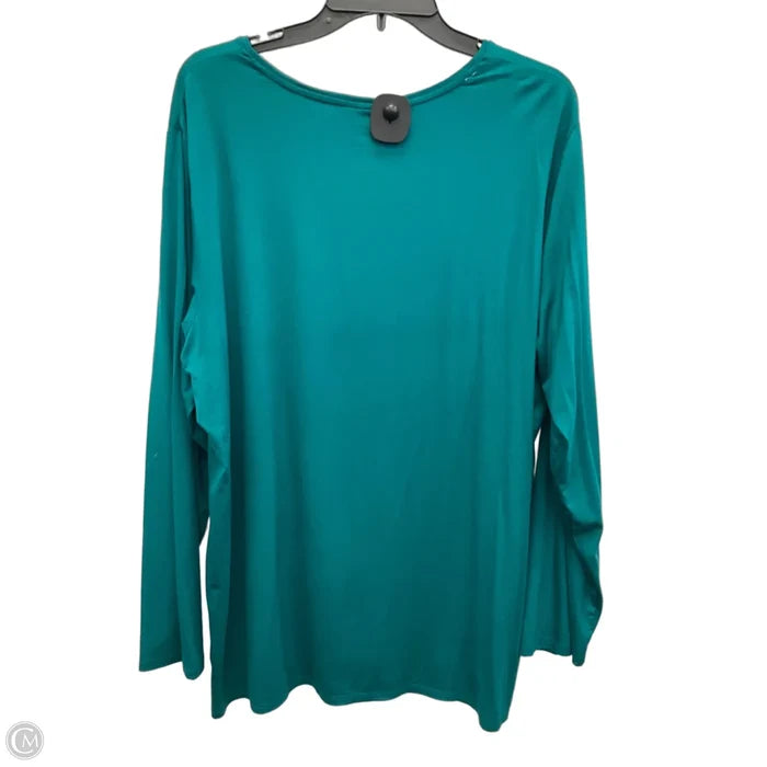 Top Long Sleeve Basic By Chicos In Green, Size: Xxl
