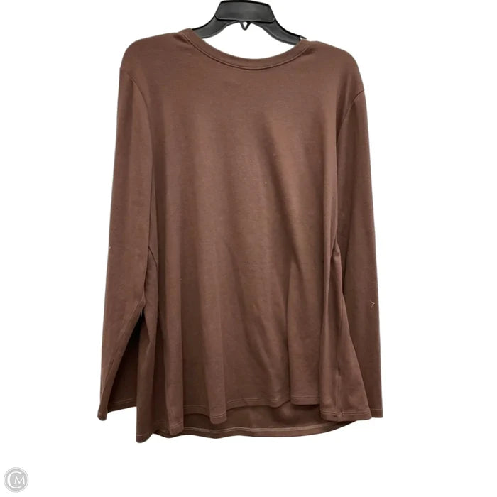 Top Long Sleeve Basic By Lane Bryant In Brown, Size: 1x