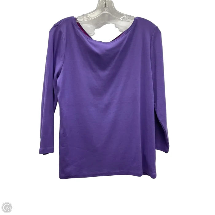 Top Long Sleeve Basic By Talbots In Purple, Size: L